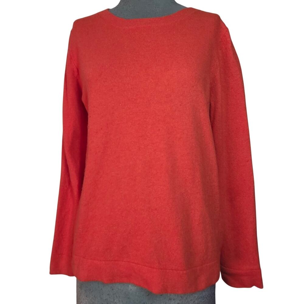 J Crew Orange Cotton and Wool Blend Sweater Size Medium
